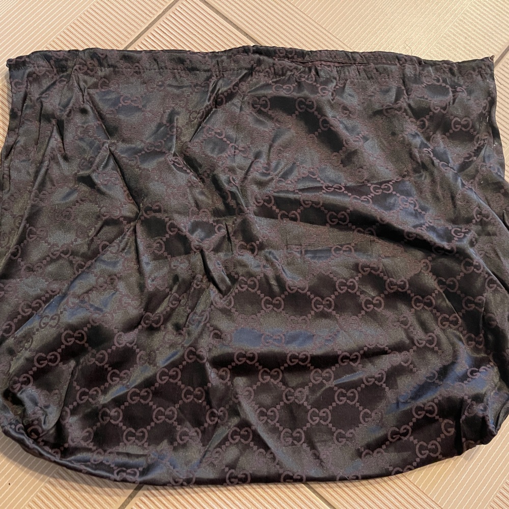 Authentic Gucci Brown Monogram Drawstring Dust Bag - image 1